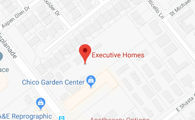 A map showing Executive Homes located off Esplanade
